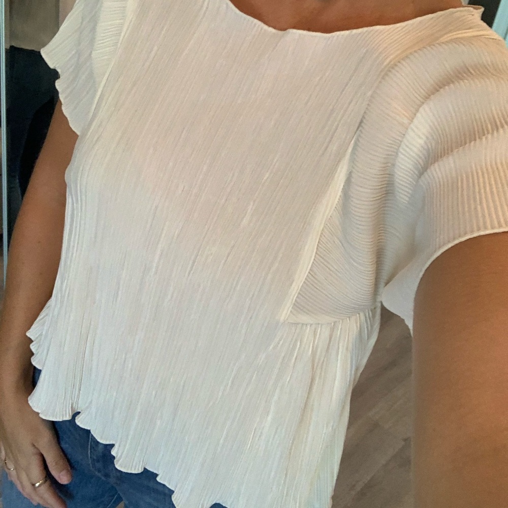 Madewell white flowy top